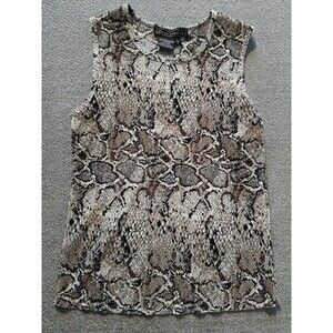 Tess Studio Snake Pattern sleeveless Womens Small S ruffles Made in USA *ware